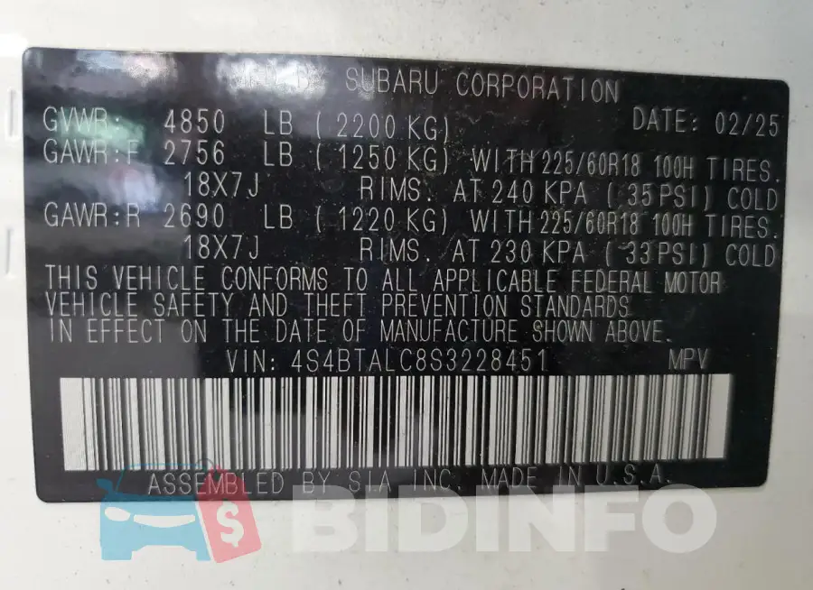 4S4BTALC8S3228451 Photo# 12