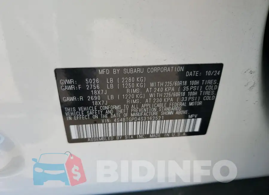 4S4BTGPD4S3162521 Photo# 13