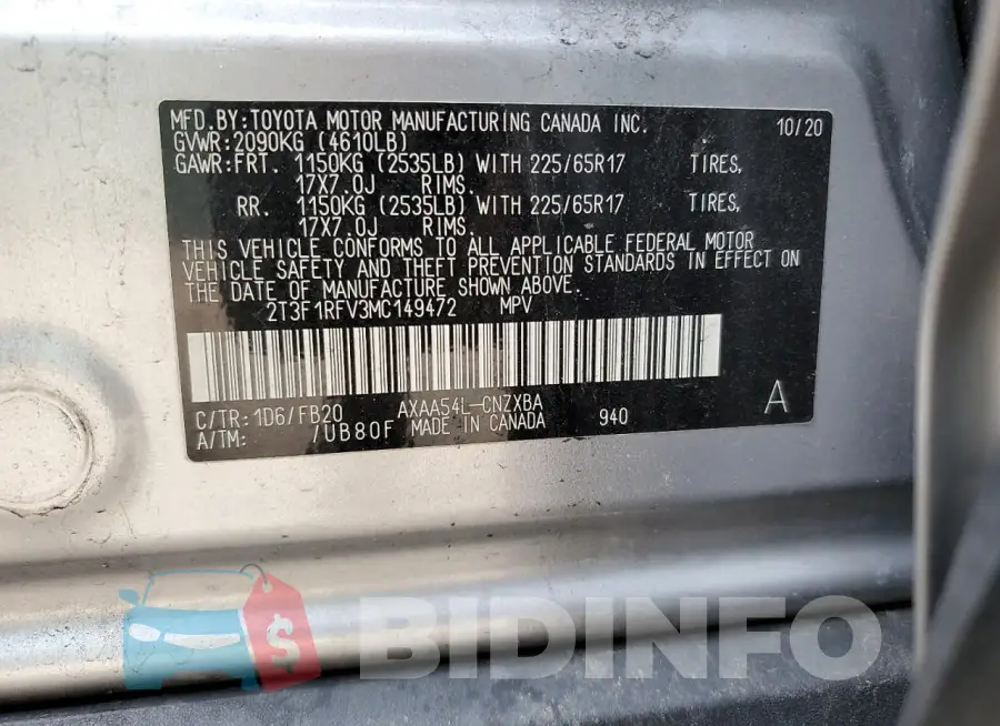 2T3F1RFV3MC149472 Photo# 14