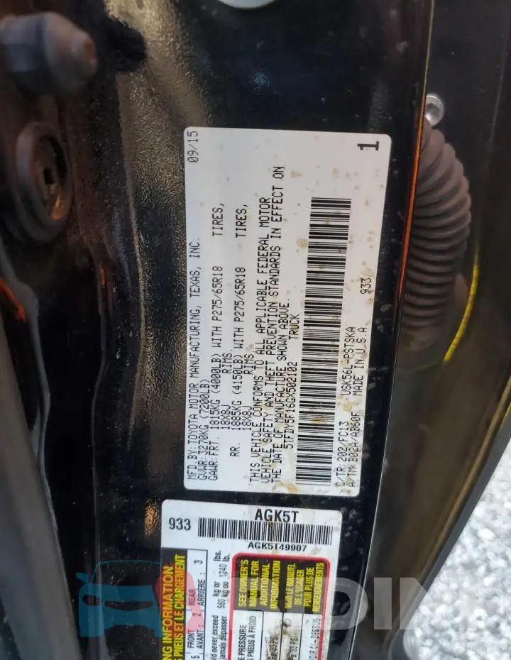 5TFDY5F16GX502102 Photo# 12