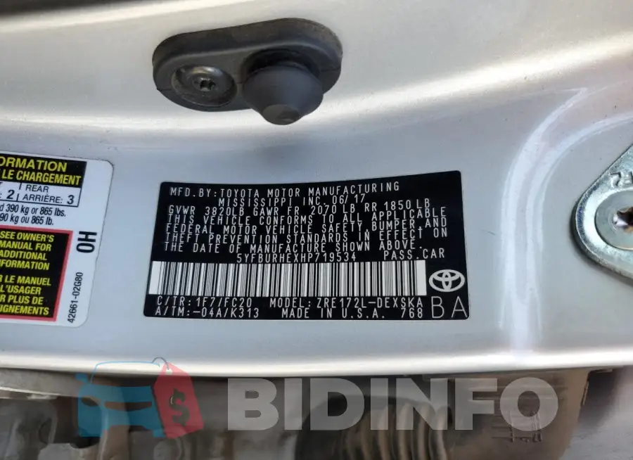 5YFBURHEXHP719534 Photo# 13