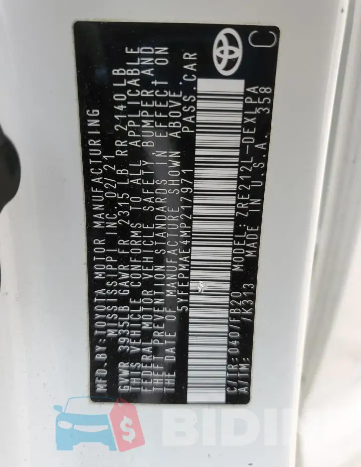 5YFEPMAE4MP217971 Photo# 12