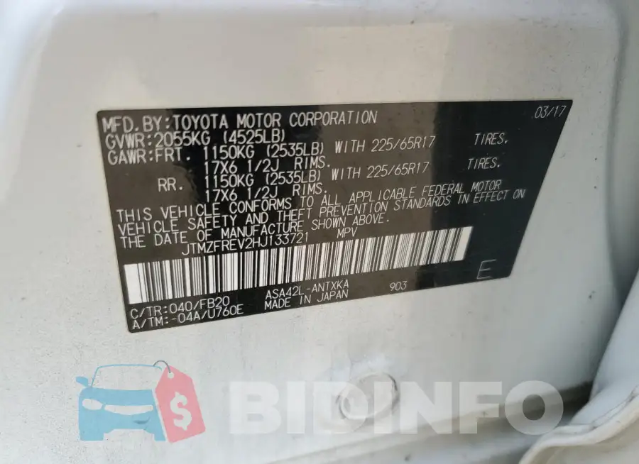 JTMZFREV2HJ133721 Photo# 12