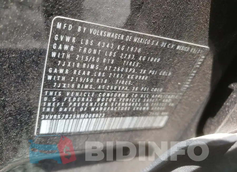 3VVRX7B25NM008823 Photo# 14