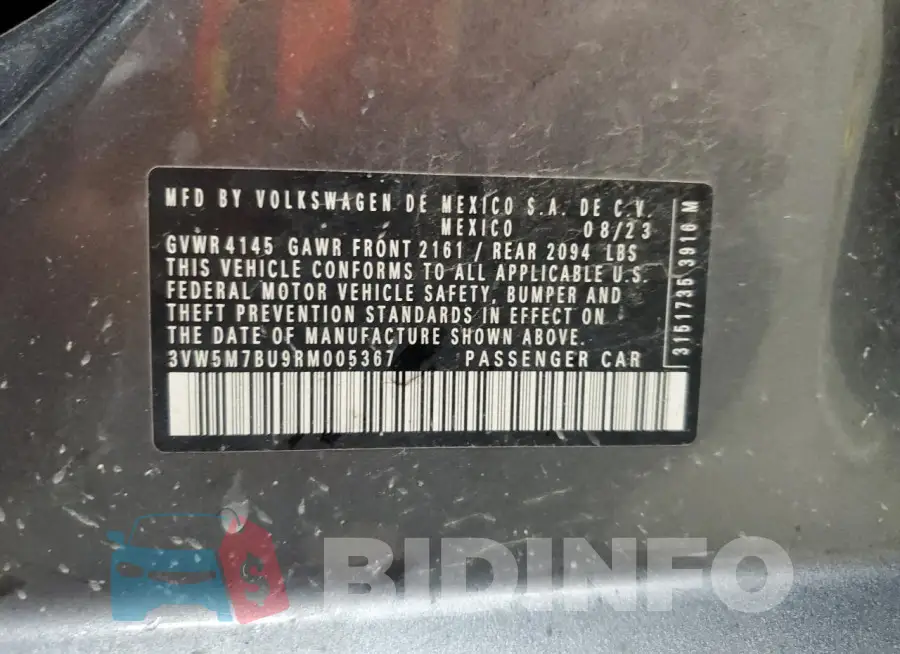 3VW5M7BU9RM005367 Photo# 12