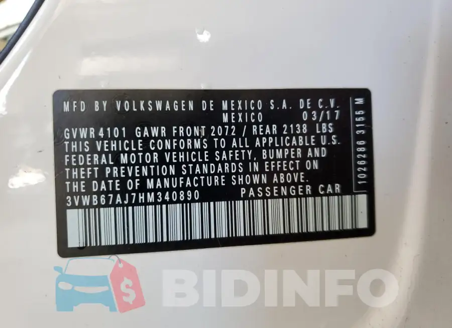 3VWB67AJ7HM340890 Photo# 12