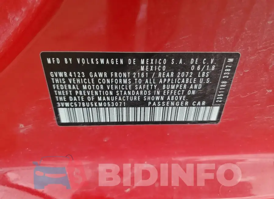3VWC57BU5KM053071 Photo# 12