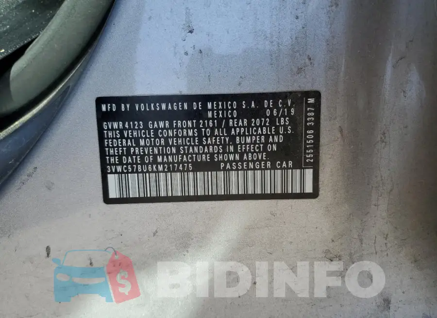 3VWC57BU6KM217475 Photo# 12