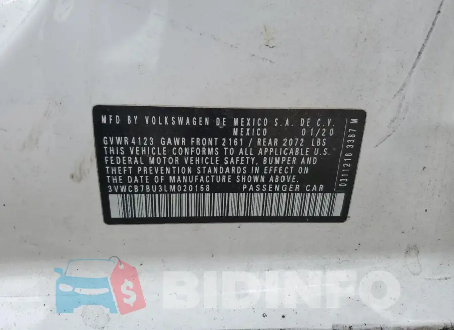 3VWCB7BU3LM020158 Photo# 12