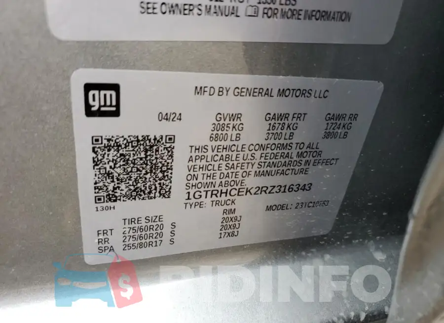 1GTRHCEK2RZ316343 Photo# 12