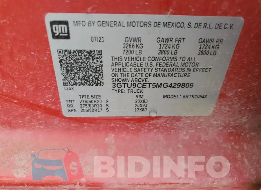 3GTU9CET5MG429809 Photo# 13