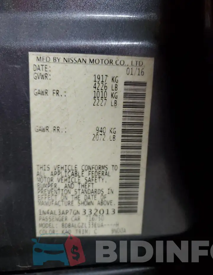1N4AL3AP7GN332013 Photo# 12