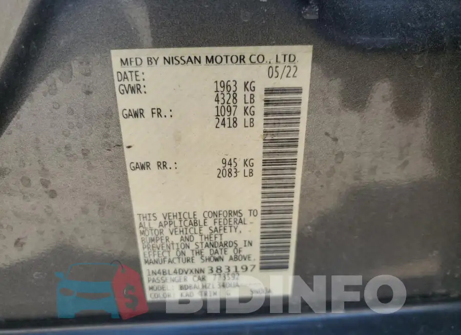 1N4BL4DVXNN383197 Photo# 13