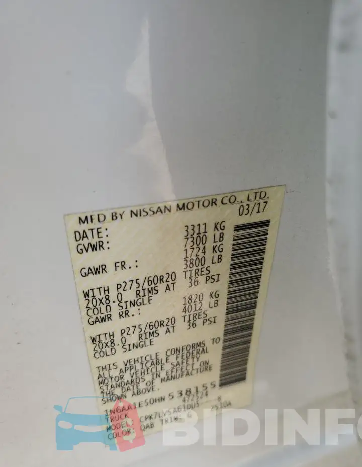 1N6AA1E50HN538155 Photo# 13