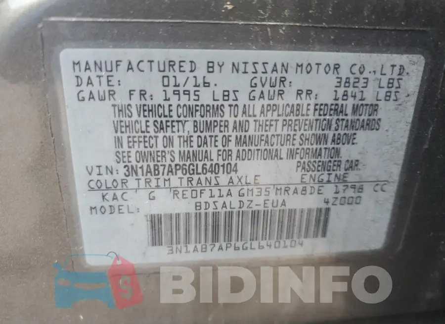 3N1AB7AP6GL640104 Photo# 12