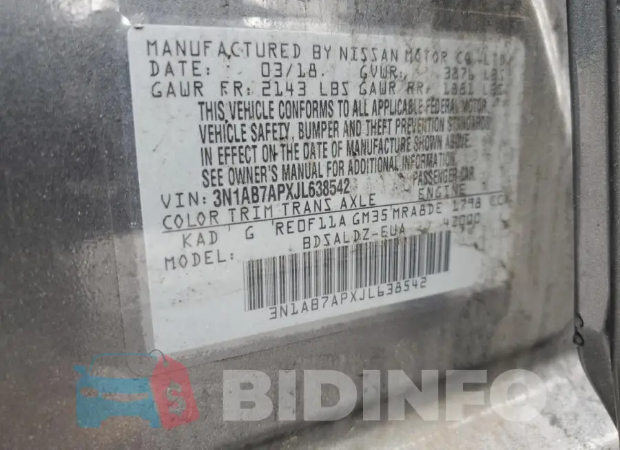 3N1AB7APXJL638542 Photo# 12