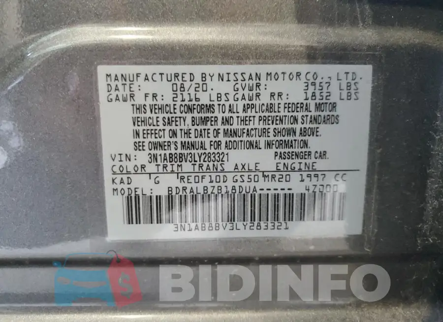 3N1AB8BV3LY283321 Photo# 12