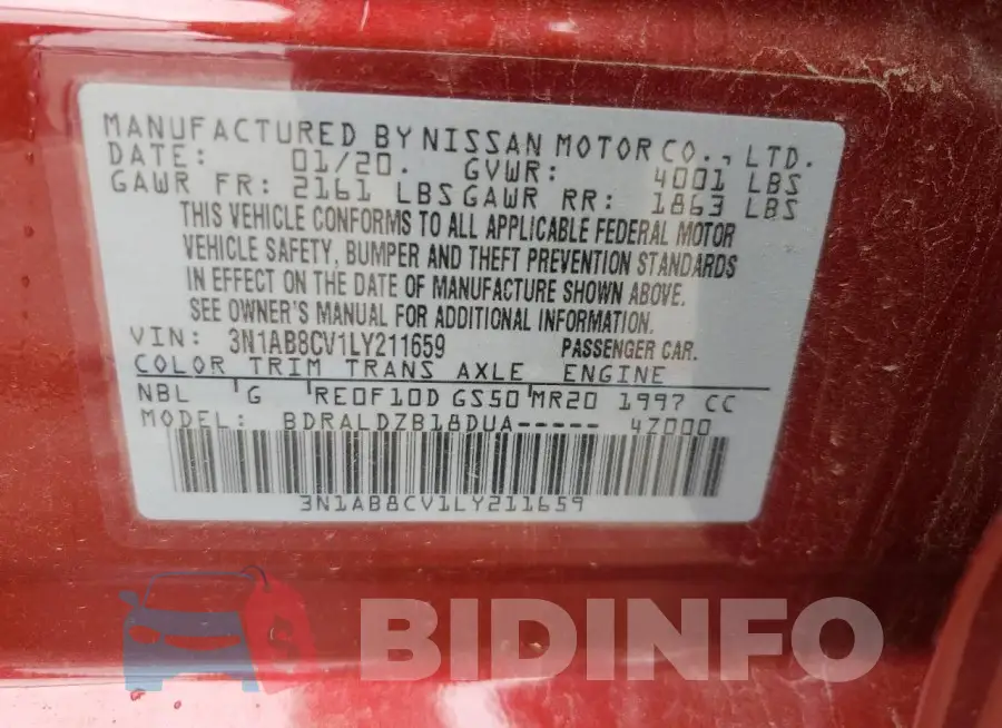 3N1AB8CV1LY211659 Photo# 12