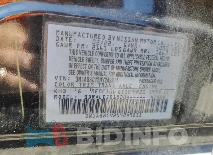 3N1AB8CV2NY249811 Photo# 12