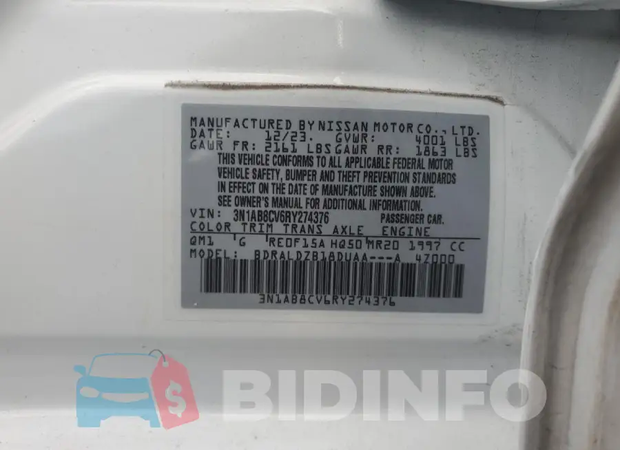 3N1AB8CV6RY274376 Photo# 12