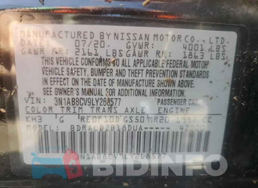 3N1AB8CV9LY268577 Photo# 12