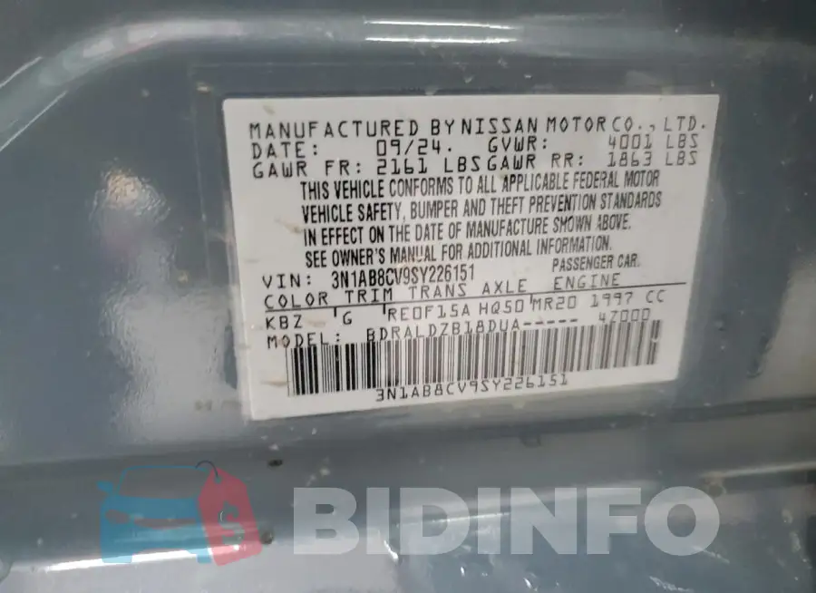 3N1AB8CV9SY226151 Photo# 12