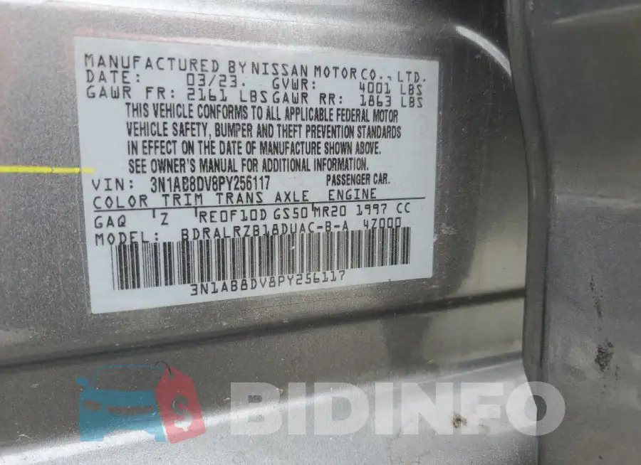 3N1AB8DV8PY256117 Photo# 13