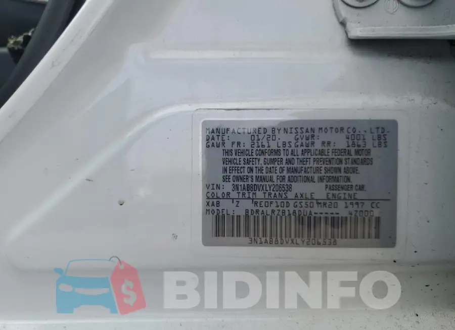 3N1AB8DVXLY206538 Photo# 12