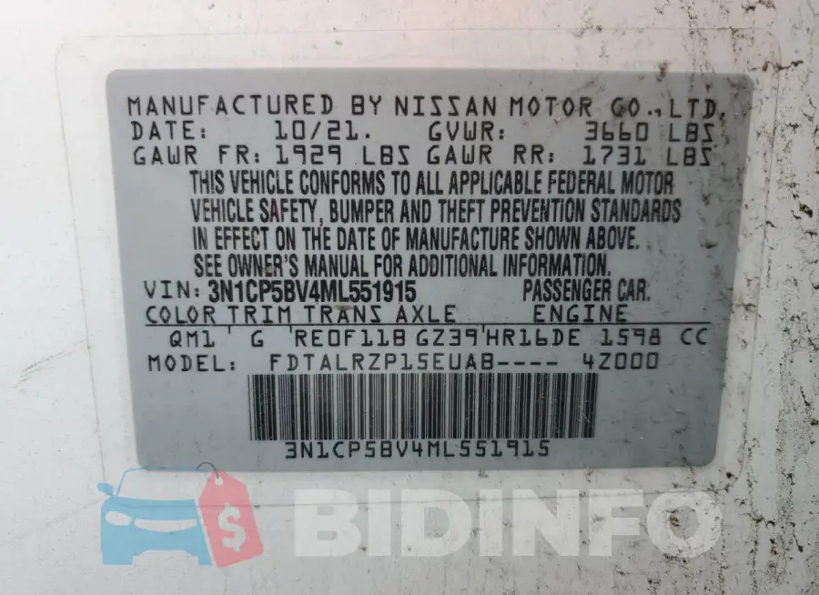 3N1CP5BV4ML551915 Photo# 13