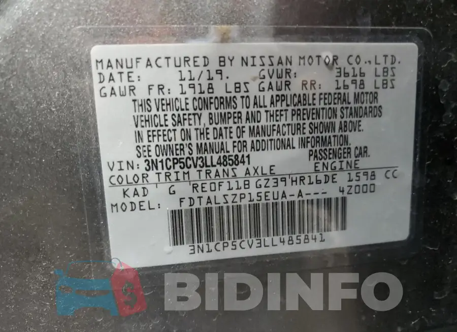 3N1CP5CV3LL485841 Photo# 13