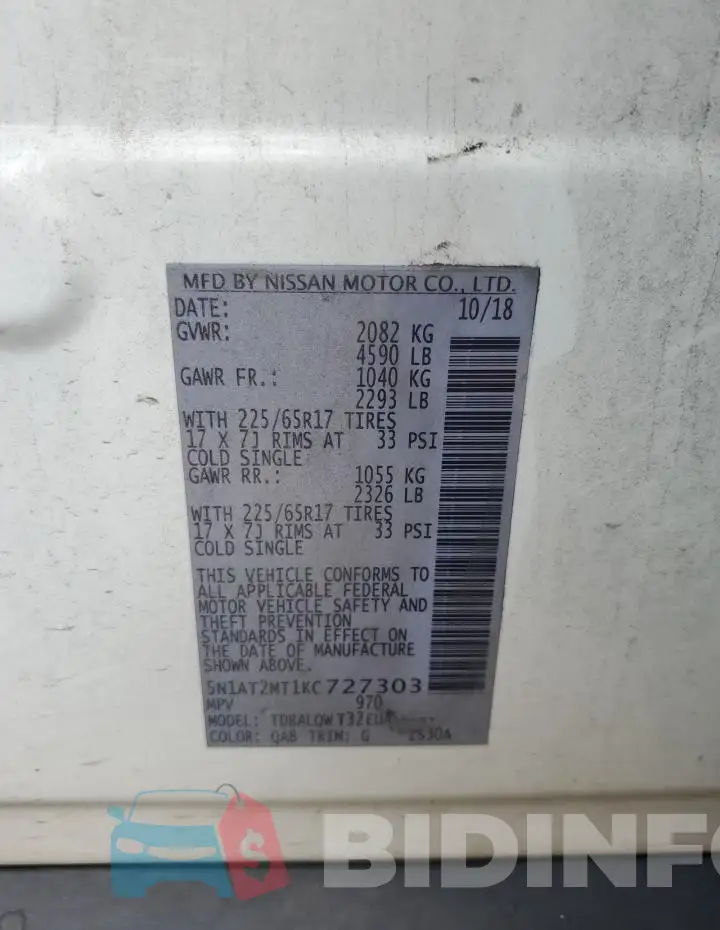 5N1AT2MT1KC727303 Photo# 13
