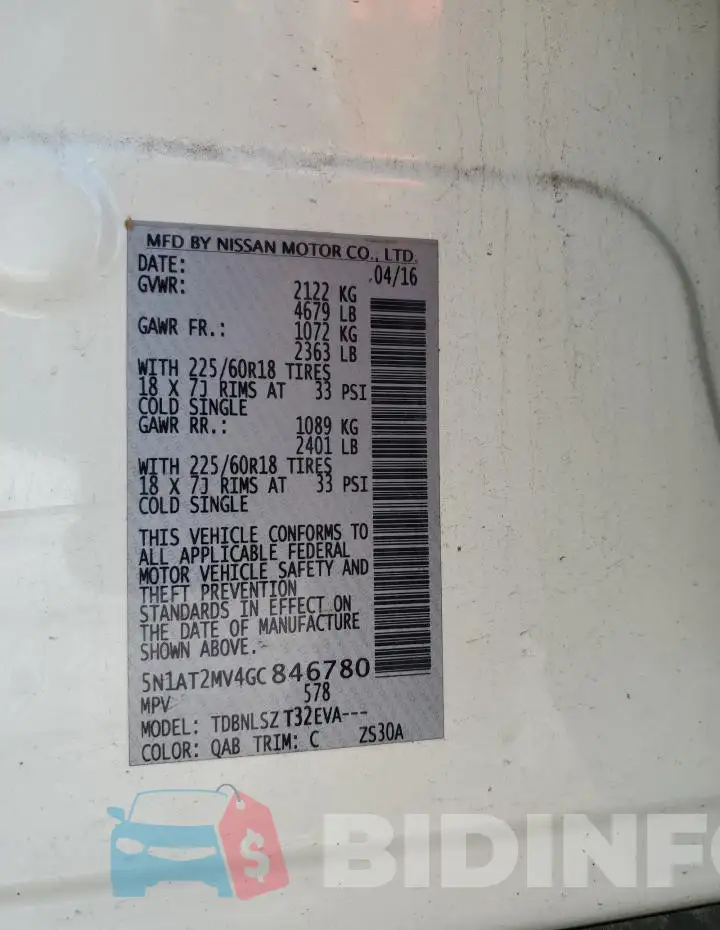 5N1AT2MV4GC846780 Photo# 13