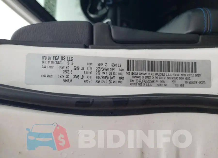 1C4RJFAG5KC566174 Photo# 13