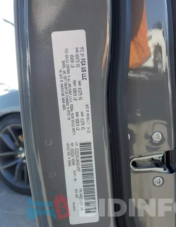 2C3CDXGJ0KH614767 Photo# 13