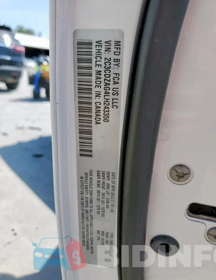 2C3CDZAG4LH243350 Photo# 13