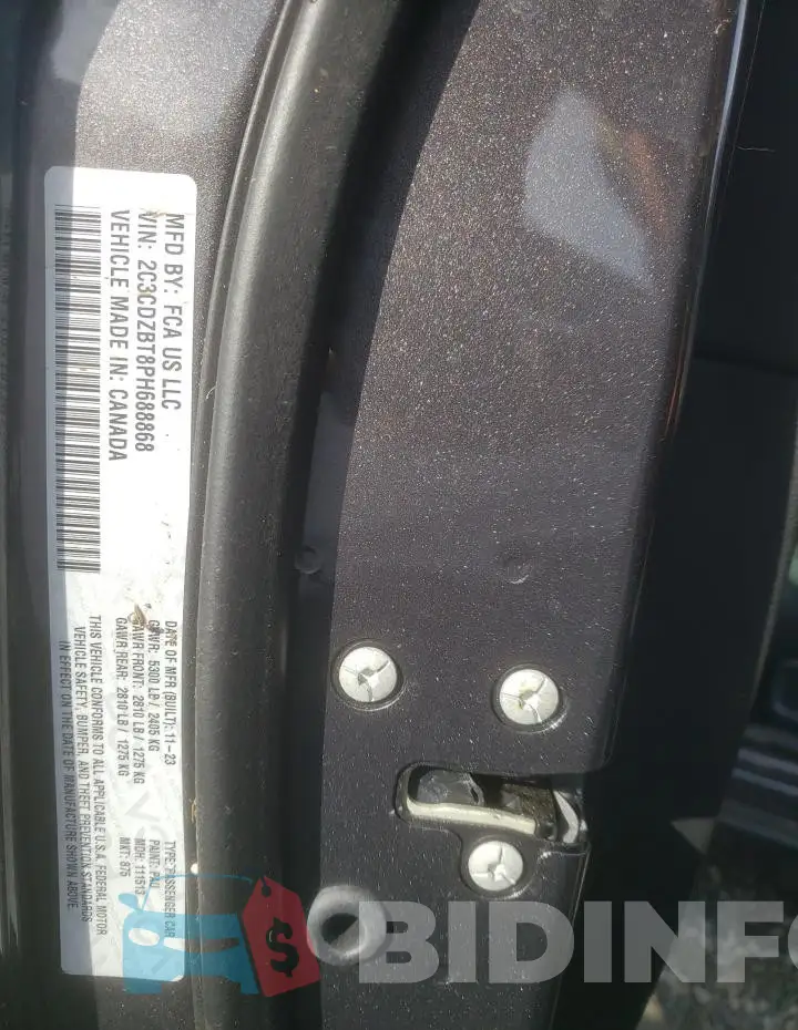 2C3CDZBT8PH688868 Photo# 12