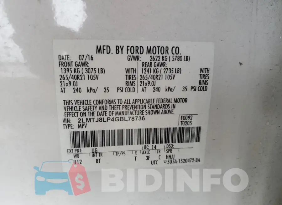 2LMTJ8LP4GBL78736 Photo# 13