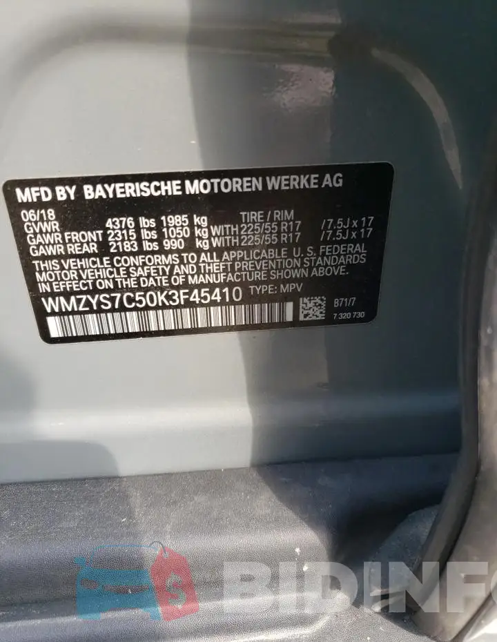 WMZYS7C50K3F45410 Photo# 12