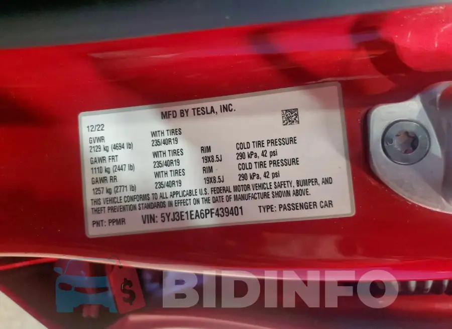 5YJ3E1EA6PF439401 Photo# 13