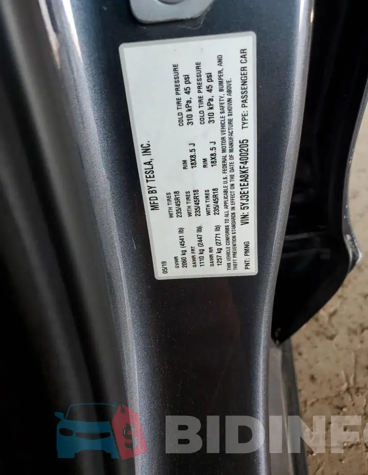 5YJ3E1EA8KF400205 Photo# 12