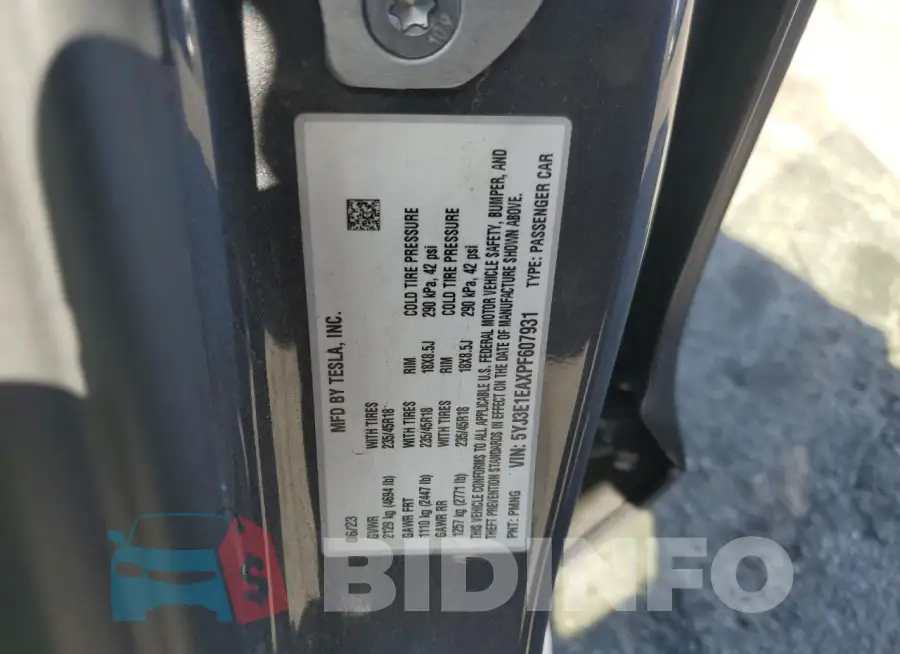 5YJ3E1EAXPF607931 Photo# 12