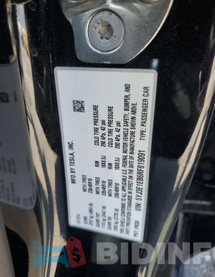 5YJ3E1EB6RF819091 Photo# 12