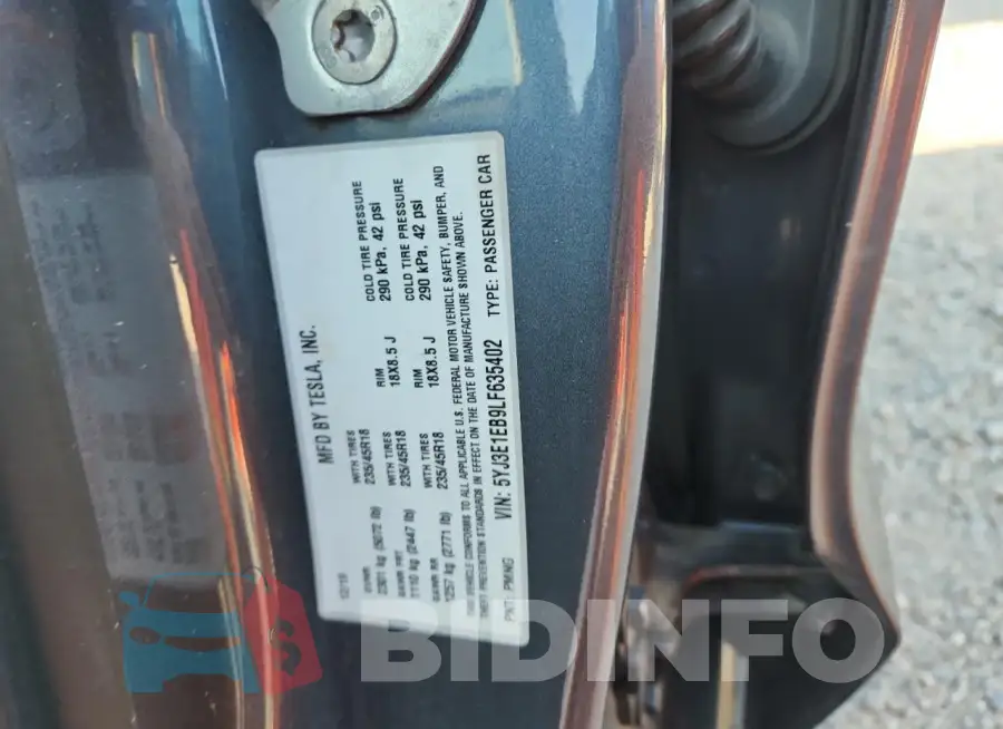 5YJ3E1EB9LF635402 Photo# 12