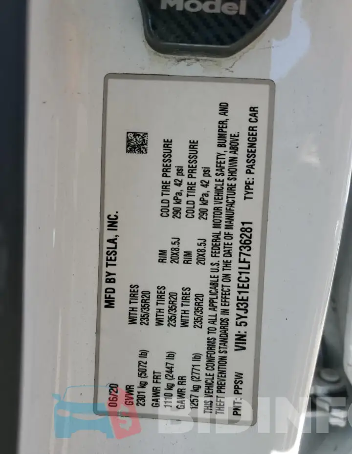 5YJ3E1EC1LF736281 Photo# 14