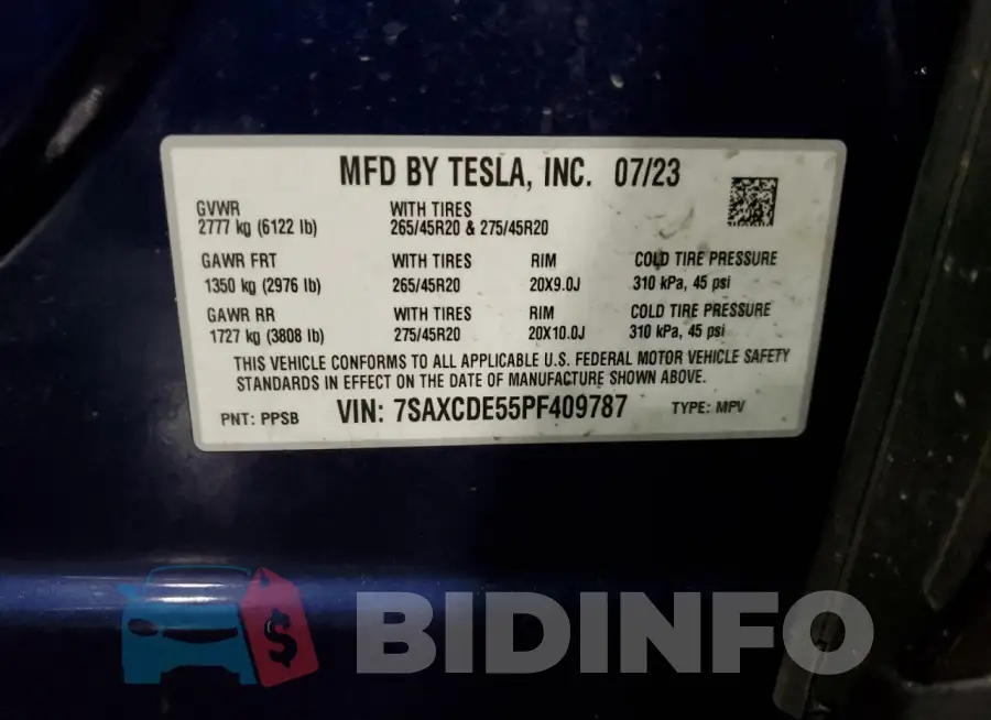 7SAXCDE55PF409787 Photo# 13