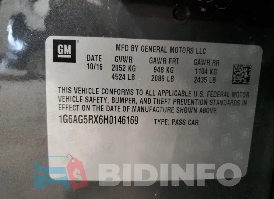 1G6AG5RX6H0146169 Photo# 12