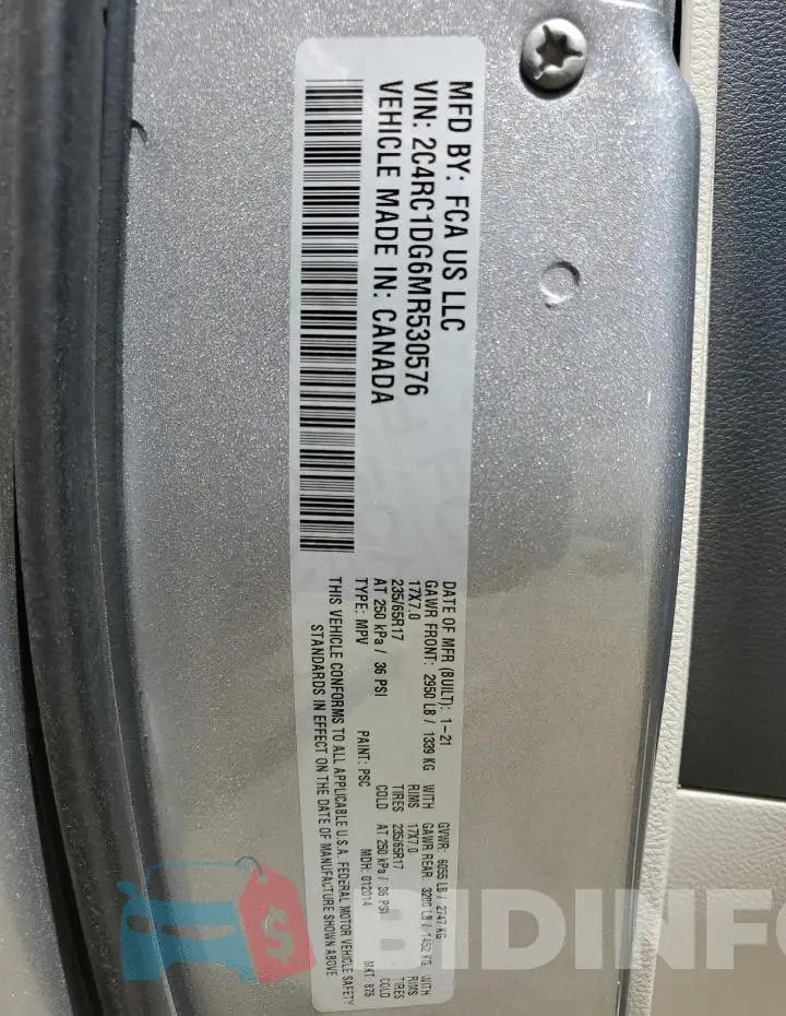 2C4RC1DG6MR530576 Photo# 13