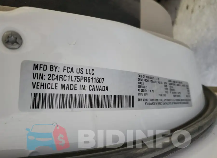 2C4RC1L75PR611607 Photo# 13