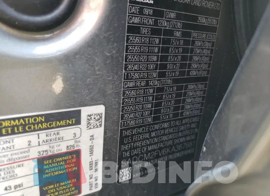 SADCM2FV6KA367681 Photo# 13