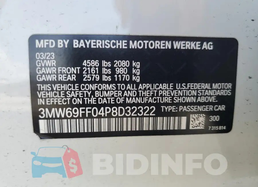 3MW69FF04P8D32322 Photo# 12